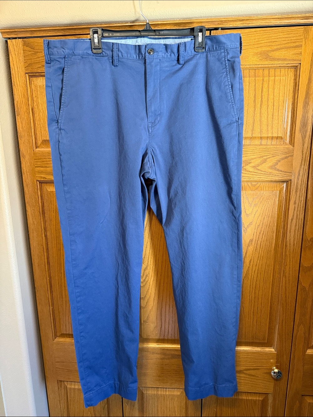 Polo Ralph Lauren Stretch Straight Fit Chinos Mens 40x32 Blue Cotton Pants Pony